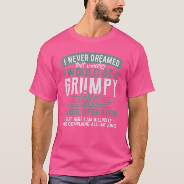 T-shirt Opérateur Radio Grumpy Et Vieux (Devant)