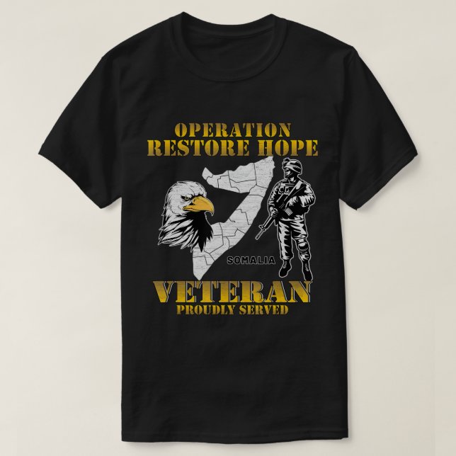 T-shirt Opération Restaurer l'espoir Somalie Vétérinaire d (Design devant)