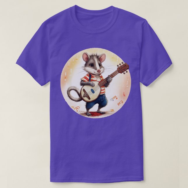T-shirt Opossum jouant au banjo (Design devant)