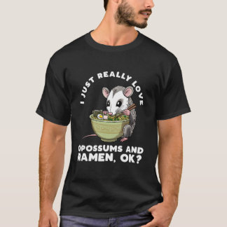 T-shirt Opossum mangeant des nouilles ra nourriture japona