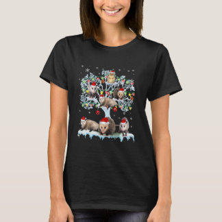 T-shirt Opossum sur Noël Arbre Lumières Père Noël Oposs