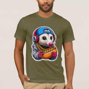 T-SHIRT OPOSSUME MANGER CHIEN CHAUD 5