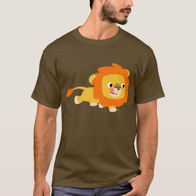 T-shirt opportuniste de lion de bande dessinée (Devant)