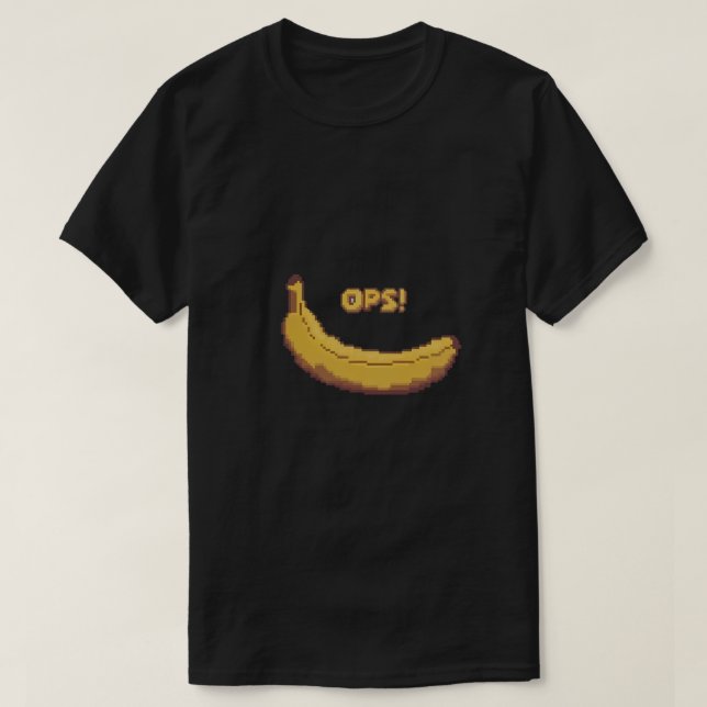 T-shirt Ops ! Banana Pixel Art Design (Design devant)