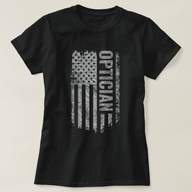 T-shirt Optician USA Flag Distressed design (Design devant)