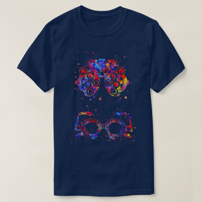 T-shirt Optométrie de cadre d'essai de lentilles optiques  (Design devant)