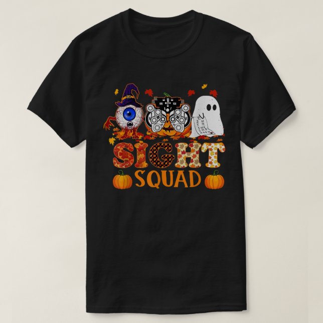 T-shirt Optométriste Halloween Sight Squad sorcier Citroui (Design devant)