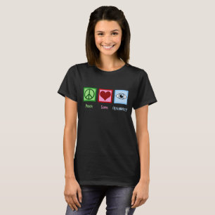 T-shirt Optométriste Peace Love Optométrie Blue Eye Doct