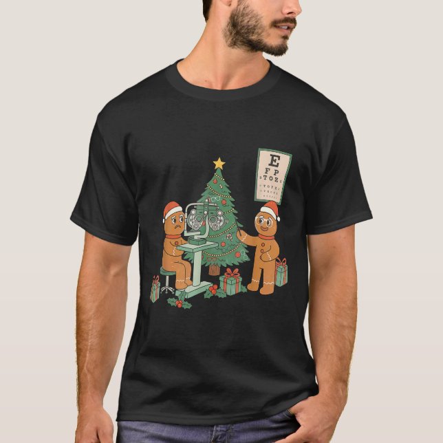 T-shirt Optometry Gingerbread Christmas Optician Sight Squ (Devant)