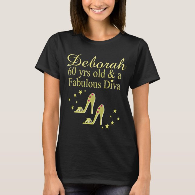 T-SHIRT OR 60 ANS ET UN DIVA FABULEUX PERSONNALISÉ (Devant)
