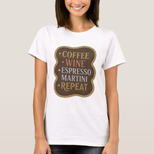 T-shirt Or brut EDGE CAFÉ VIN MARTINI EXPRESS RÉPÉTER