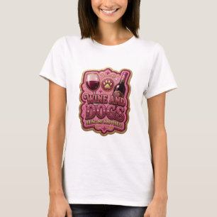 T-shirt Or CATCHY Gold VIN ET CHIENS M'APPORTENT LE BONHEU