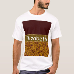 T-shirt Or et Bourgogne Paisley