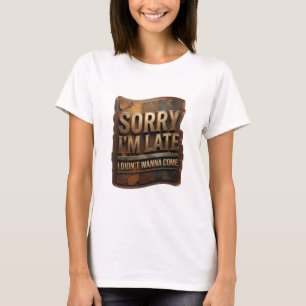 T-shirt Or frappant Désolé, j'ai du retard, je ne voulais