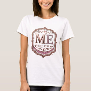 T-shirt Or ME EST 1998 Design Bold en Or