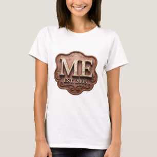 T-shirt Or Métalisé ME ÉTABLI 2005 Design Moderne