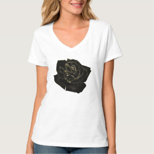 T-shirt Or Noir Glam Rose Élégant Classique Unique Graphiq