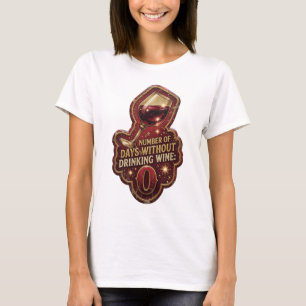 T-shirt Or NOMBRE DE JOURS SANS BOIRE DE VIN 0