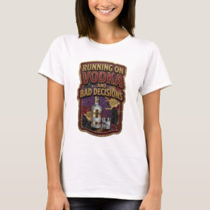 T-shirt Or Or RUNNING SUR VODKA ET MAUVAISES DÉCISIONS