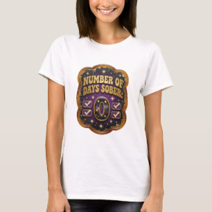 T-shirt Or pur propre NOMBRE DE JOURS SOBRE 0 Imprimer