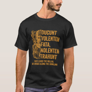 T-shirt Or stoïque Avec Ducunt De Traduction Volentem Fata