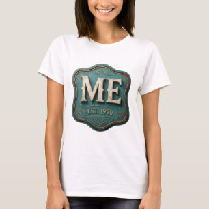 T-shirt Or Texte 3D Doré Attrayant ME EST 1990