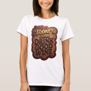 T-shirt Or vif TODAY'S GOAL BOIRE DU BON VIN