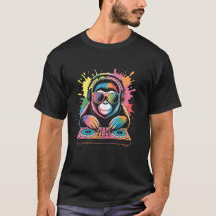 T-shirt Orang-outan singe DJ platines EDM synthétiseur Ra