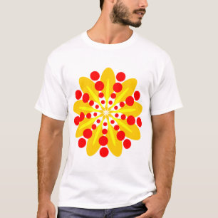T-shirt Orange Ambre et Mandala jaune - Customisé