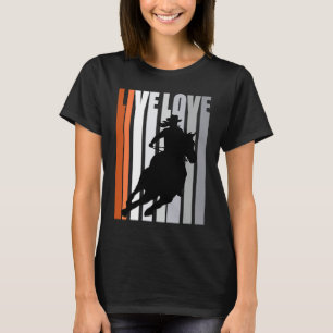 T-shirt Orange Amour Rodeo Course De Barils Course Cavaliè