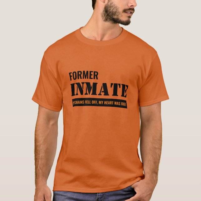 T-shirt Orange ancienne prison INMATE Christian (Devant)