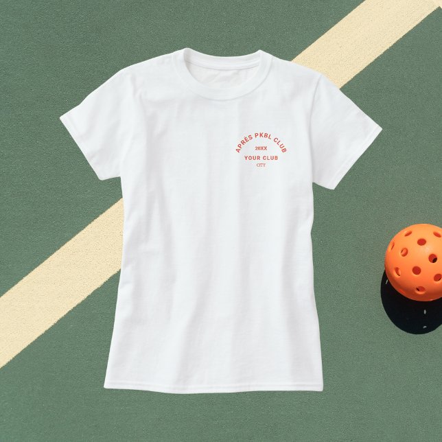 T-shirt Orange Après PKBL Club Crest Pickleball Dames (Créateur téléchargé)