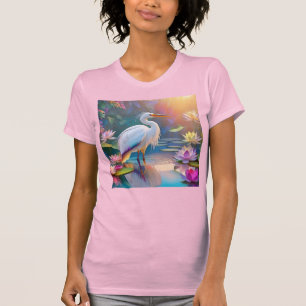 T-shirt Orange Billed White Heron Imaginaire Bird