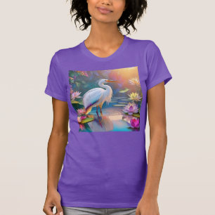 T-shirt Orange Billed White Heron Imaginaire Bird