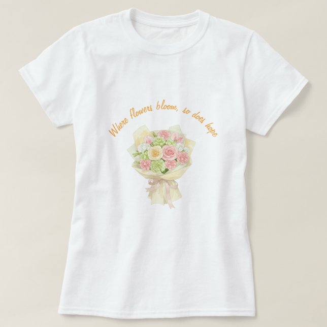 T-shirt orange bouquet Bridal Shower (Design devant)