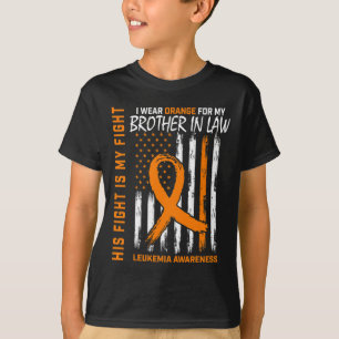 T-shirt Orange Brother En Droit Leucémie Cancer Sensibilis