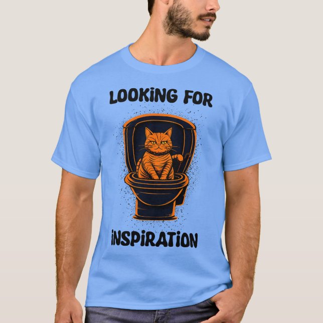 T-shirt Orange cat looking for inspiration (Devant)