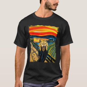T-shirt Orange Chat Cri Art Peinture Amoureux des chats Ch