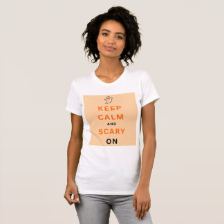 T-shirt Orange Conserver calme et effroi sur le texte Hall