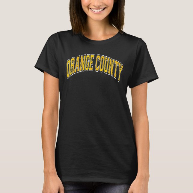 T-shirt Orange County California Ca Varsity Style Amber Te (Devant)