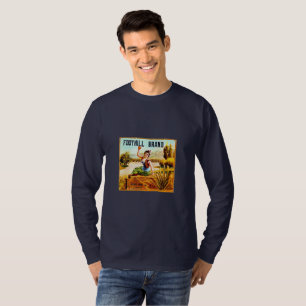 T-shirt orange d'art de caisse de marque de