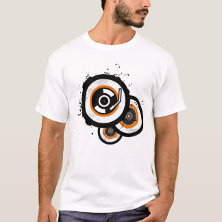T-shirt Orange de cercle de Vynil 3