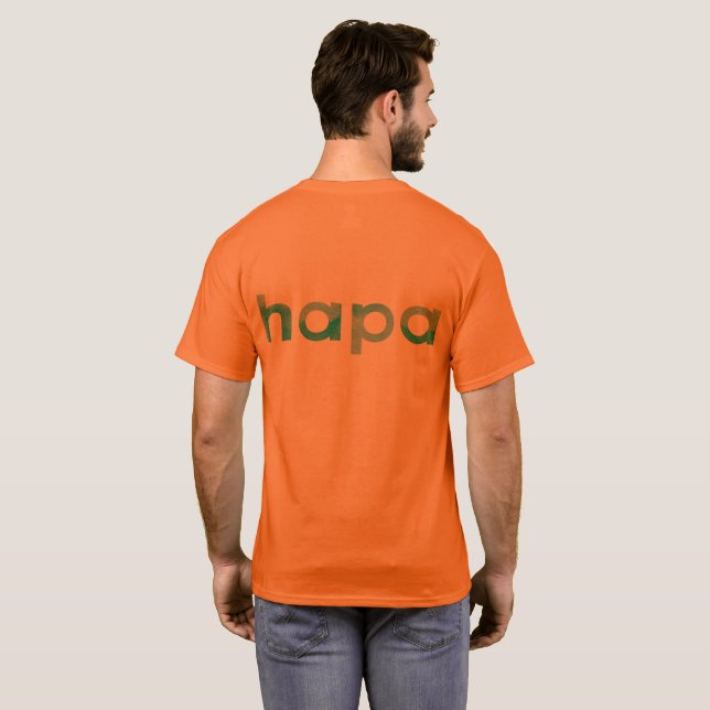 T-shirt orange de Hapa des hommes (Dos entier)