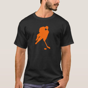 T-shirt orange de joueur de hockey