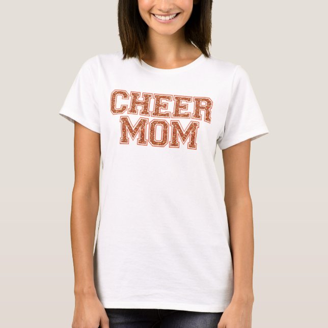 T-shirt orange de parties scintillantes de maman (Devant)