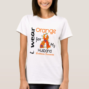 T-shirt Orange d'usage de la leucémie I pour mon mari 43