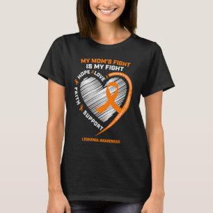 T-shirt Orange Femmes Hommes Leucémie Sensibilisation Mère