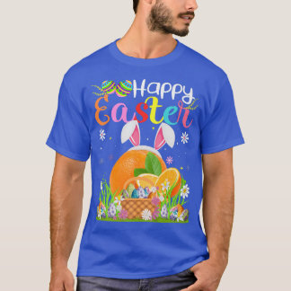 T-shirt Orange Fruit Bunny Oeuf Chasse Drôle Orange Happy