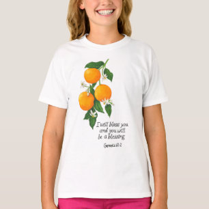 T-shirt Orange Fruit Genèse 12:2