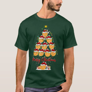 T-shirt Orange Fruit Lover Xmas Correspondant Père Noël Or